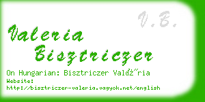 valeria bisztriczer business card